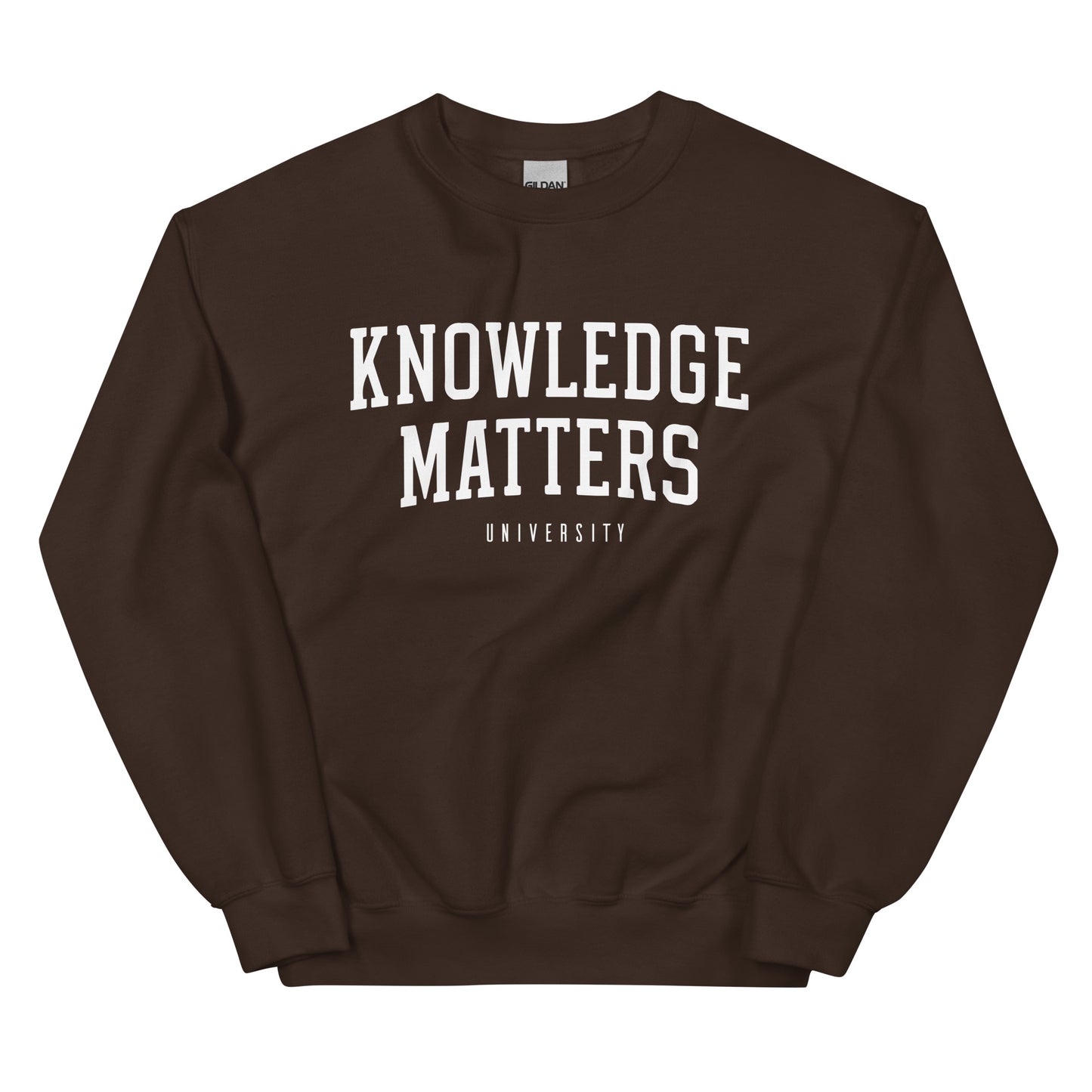 "Knowledge Matters" Brown Sweatshirt with (White Print)